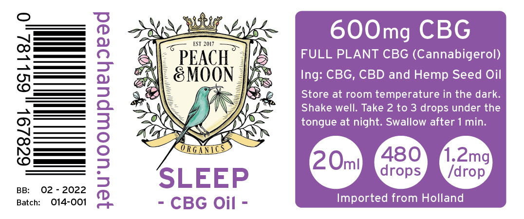 CBG (Cannabigerol 600mg) - Peach & Moon Organics