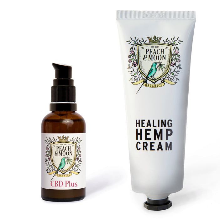 CBD Plus and Healing Hemp Cream Set - Peach & Moon Organics